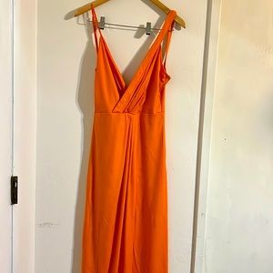 Orange floor length dress